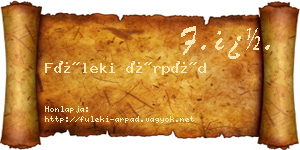 Füleki Árpád névjegykártya