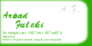 arpad fuleki business card