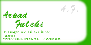 arpad fuleki business card